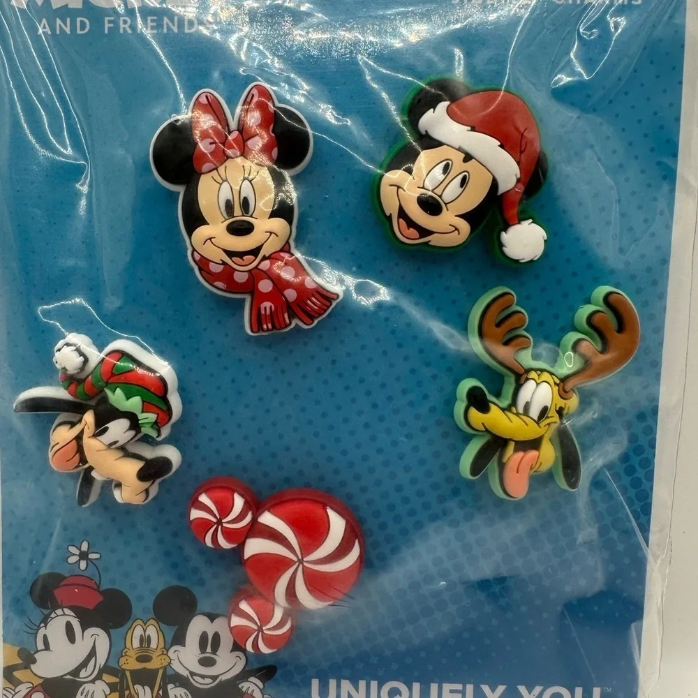 Disney Mickey and Friends Holiday Crocs Shoe Charms - Multicolor NWT